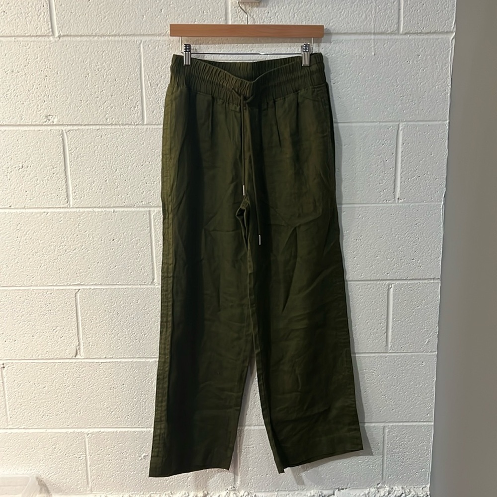 Quince Linen Pants in olive green